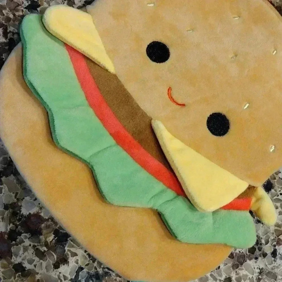 Squishmallow Carl the Burger Zip Up Pouch - Picture 4 of 9